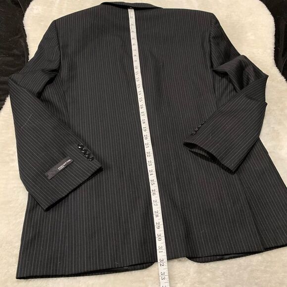 New Jones New York Elements Mens Charcoal Wool‎ Blazer Size 44R Striped Jacket - Picture 7 of 9
